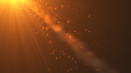 Wall Mural - fire comet flying. shining lights in motion with small particles. ring of fire, plasma ring on a dar