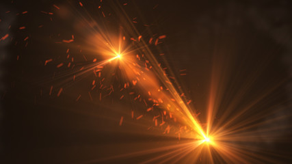 Wall Mural - fire comet flying. shining lights in motion with small particles. ring of fire, plasma ring on a dar
