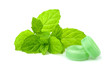 Peppermint candy with mint.