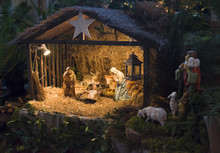 Christmas Creche With Joseph Mary And Jesus