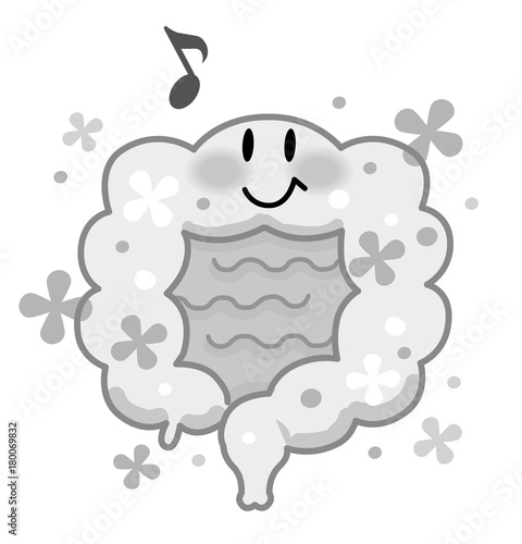 腸 腸内環境 腸内フローラ モノクロ Stock イラスト Adobe Stock