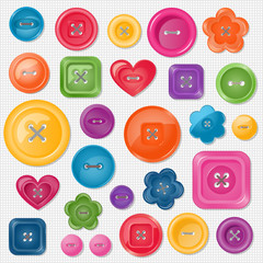 Set of colored vector buttons for your design. EPS 10 vector illustration.  Each element is isolated on a separate layer.