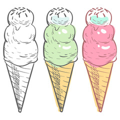 Sticker - Coloring ice cream