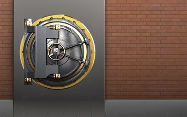 Wall Mural - 3d safe vault door