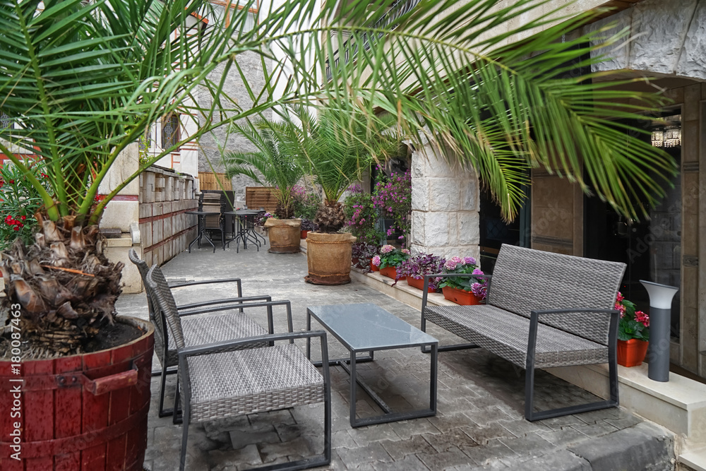 View of modern cafe outdoors