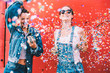 © Criene Images - Hipster girlfriends celebrating with confetti