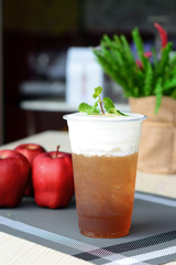 Wall Mural - Iced apple tea topping with cream cheese