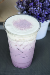 Wall Mural - Iced Taro milk topping with cream cheese