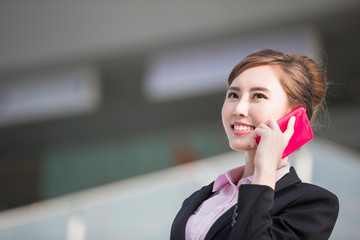 Poster - businesswoman talk on phone