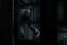 3d Illustration Of Monster Creature In Haunted House