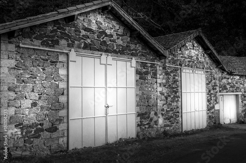 Vintage Garage S White Sliding Doors Buy This Stock Photo
