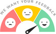 Feedback concept design, emoticon, emoji and smile, emotions scale 