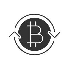 Poster - Bitcoin exchange glyph icon