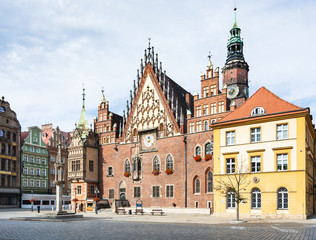 Wall Mural - Old Town Hall on Market Square in Wroclaw city