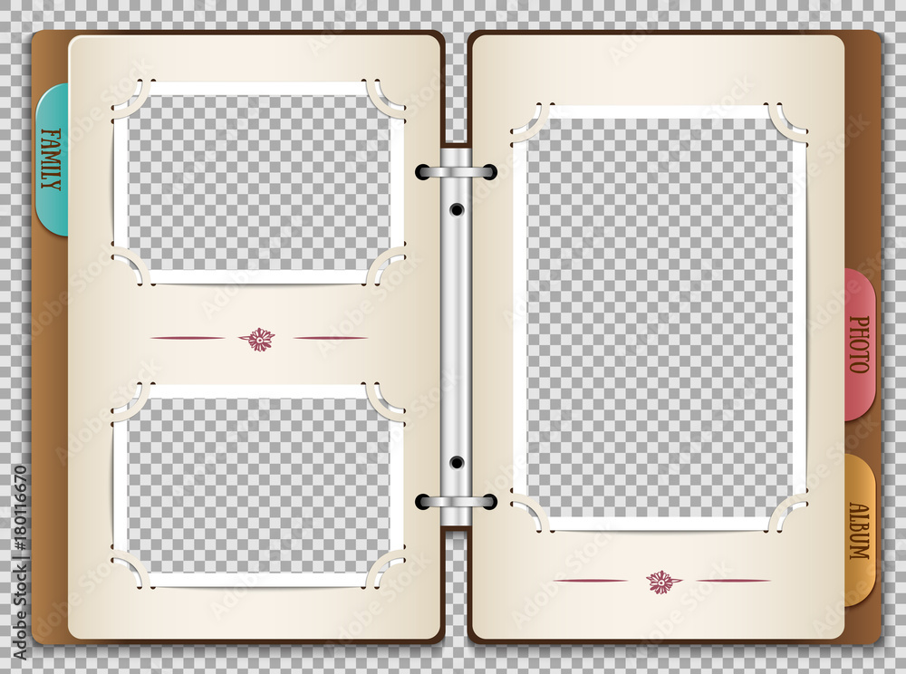 Illustration of a photo album in which you can insert your own photos ...