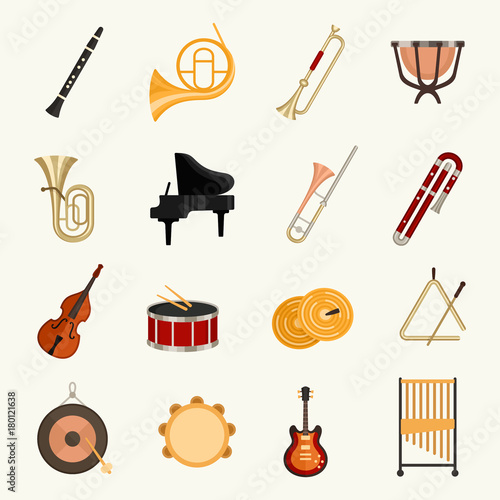 Obrazy instrumenty muzyczne  ilustracja-wektorowa-instrumentow-orkiestry