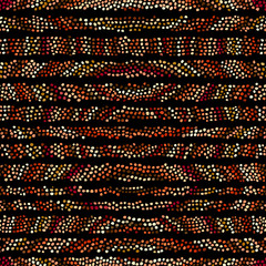 Aufkleber - Irregular polka dots seamless pattern in african style on black background. Tribal art print.