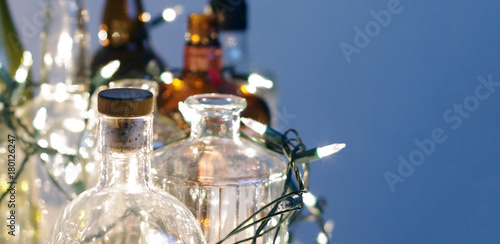 Vintage Clear Glass Liquor Bottles With Christmas Lights Buy