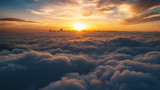 Fototapeta Zachód słońca - Cloud scape above carpathian mountains shot at sunset