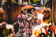 Women in traditional japanese kimonos walking in Kyoto, Japan