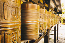 Buddhist Prayer Wheels At Kyoto Temple, Japan, Asia