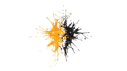 splash two drops of yellow and black paint