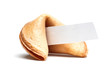 © Sergey Mironov - Picture of one Chinese cookie with wish on empty white background.