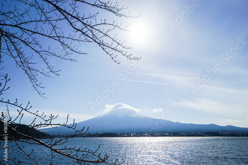 Plakat Góra Fuji w sezonie zimowym