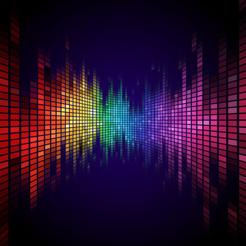 Wall Mural - Rainbow colored equalizer effect