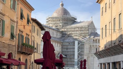 Wall Mural - Walking towards Square of Miracles, Pisa.