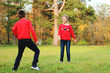©  Sergey Gubernatorov - A boy with a girl is walking in an autumn park
