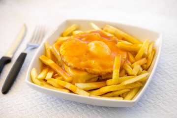 Wall Mural - Francesinha - traditional cuisine from Porto, Portugal