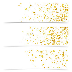 Wall Mural - Golden confetti particle flyer collection