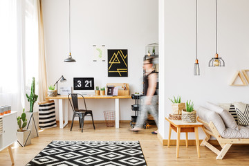 Sticker - Spacious work area with chair