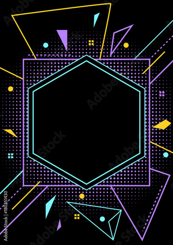 Neon Style Blank Party Flyer Layout Template Buy This Stock Vector And Explore Similar Vectors At Adobe Stock Adobe Stock