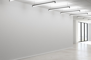 Concrete interior with empty wall