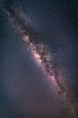 Wall Mural - landscape with milky way galaxy. night sky with stars.