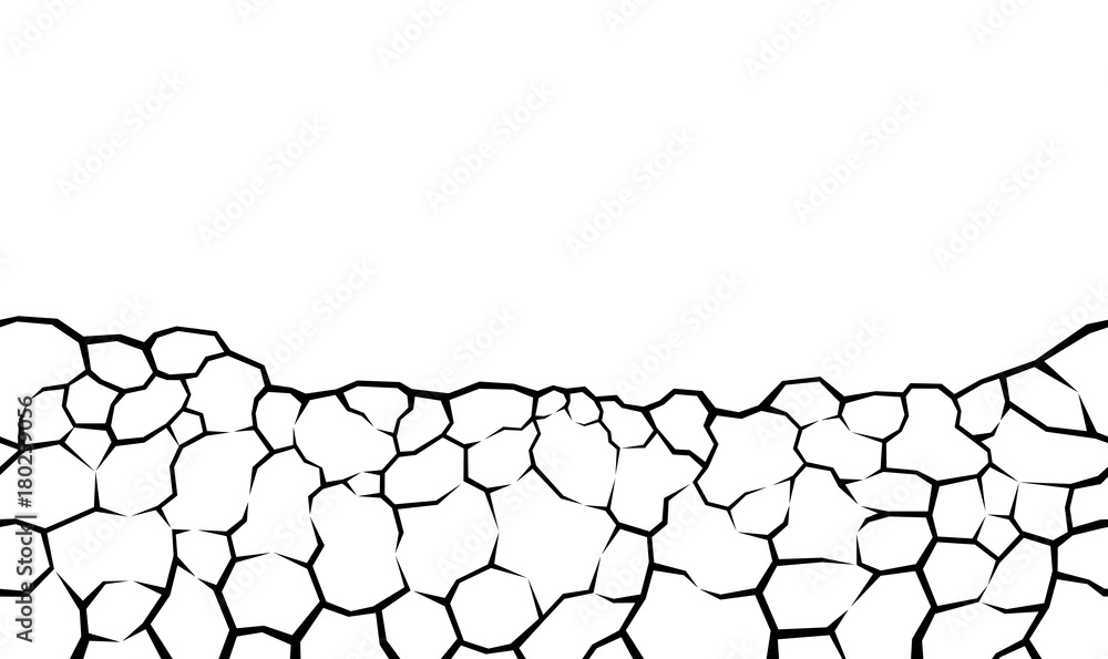Earth cracks on white background or cracked concrete wall. Seamless ...