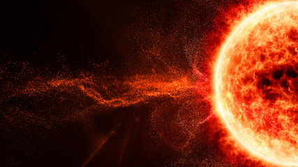 Poster - Hi-tech user interface head up display Sun Solar Flare Particles for background computer desktop screen display