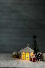 Wall Mural - beautiful Christmas house