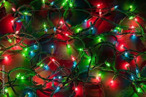 Colorful Christmas lights background