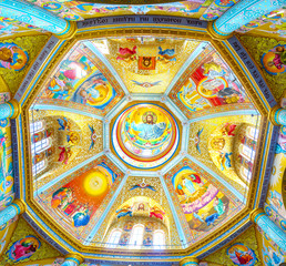 Canvas Print - Mosaic cupola of Transfiguration Cathedral, Pochayiv Lavra, Ukraine