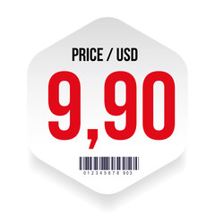 Canvas Print - Price tag with barcode