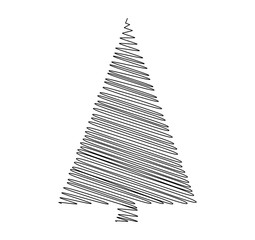 Wall Mural - christmas tree scribble vector isolated on white background