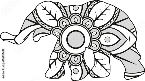 Download Vector illustration of a mandala elephant silhouette - Buy ...