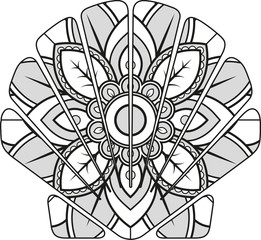 Wall Mural - Vector illustration of a mandala shell silhouette