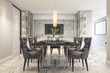 3d rendering dining set in modern luxury dining room 