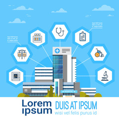 Wall Mural - hospital application interface online medical treatment icons modern medicine concept banner with co