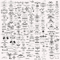 Wall Mural - huge set or vector collection of flourishes and calligraphic elements