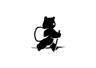 Wall Mural - wanderer bear use big bag